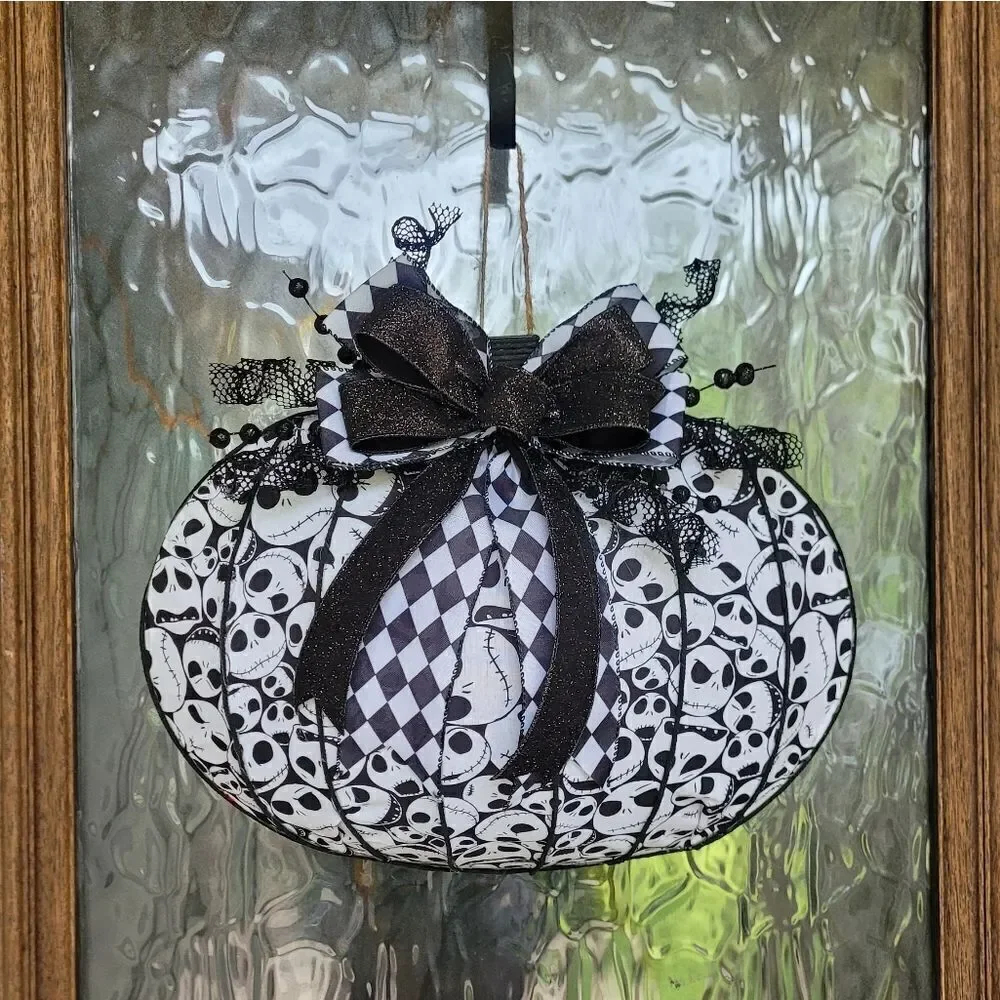 Jack Skellington pumpkin halloween wreath